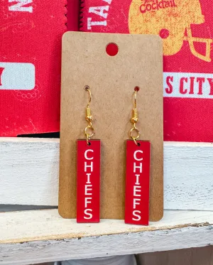 Chiefs Dangle Bar Earrings
