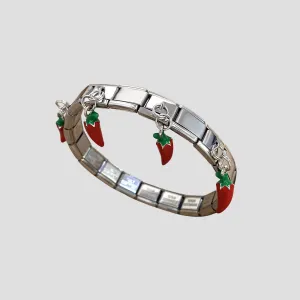 Chili Stainless Steel Italian Charm Bracelet