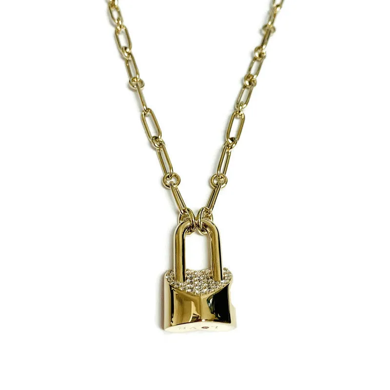 Cialoma Padlock Necklace with Diamonds