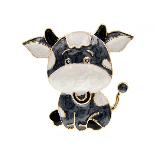CINDY XIANG Enamel Small Calf Brooch Cow Bulk Brooches Pins 2021 Chinese New Year Animal Pin Kids Jewelry 3 Colors Available