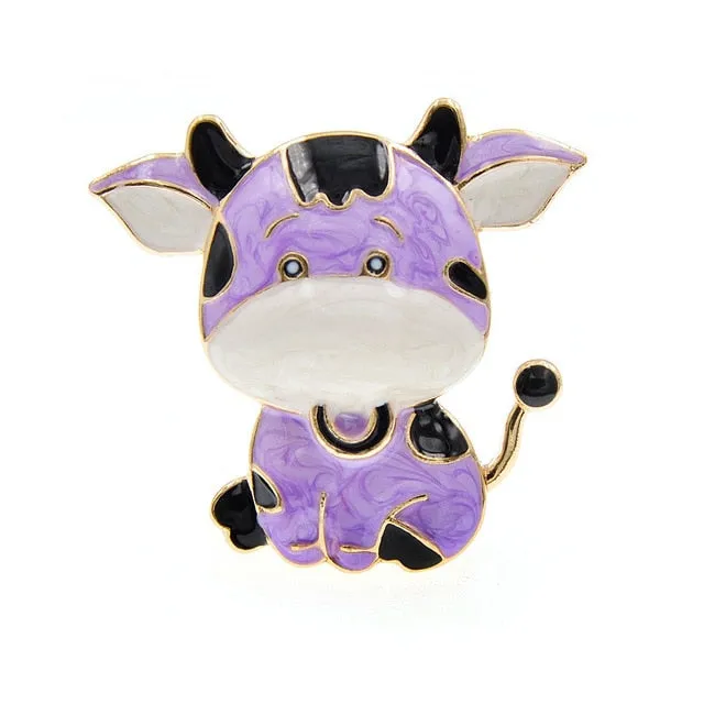 CINDY XIANG Enamel Small Calf Brooch Cow Bulk Brooches Pins 2021 Chinese New Year Animal Pin Kids Jewelry 3 Colors Available