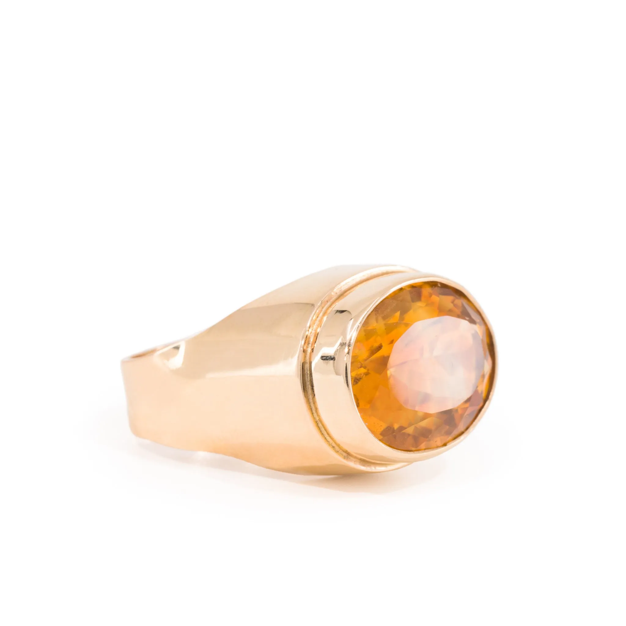 Citrine 14.95 Carat 14k Handcrafted Faceted Gemstone Ring