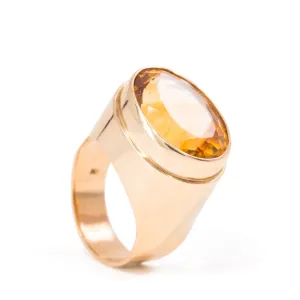 Citrine 14.95 Carat 14k Handcrafted Faceted Gemstone Ring