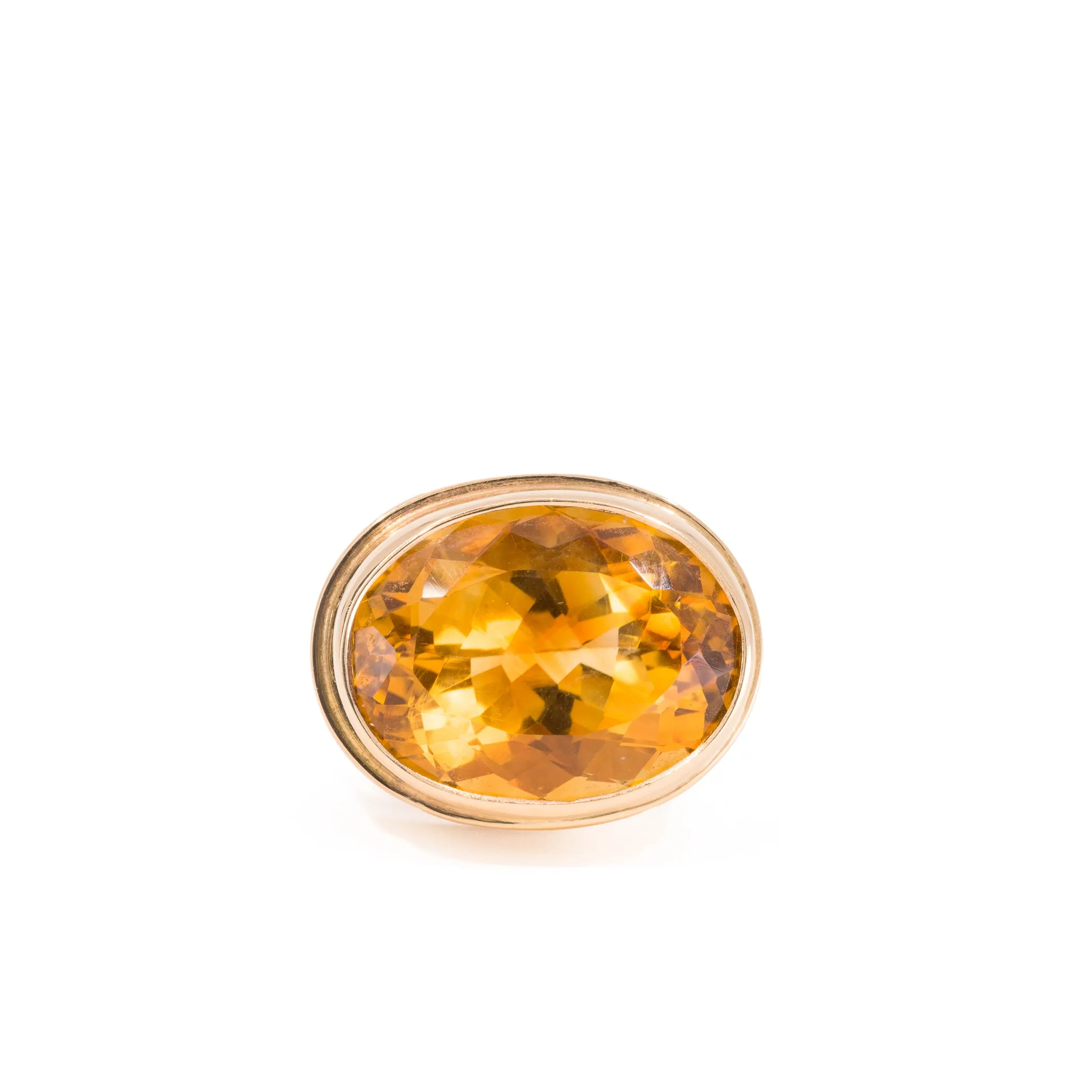 Citrine 14.95 Carat 14k Handcrafted Faceted Gemstone Ring