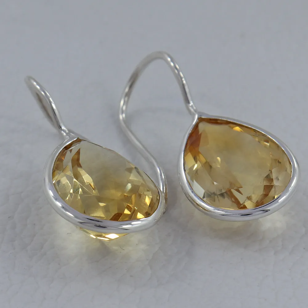 Citrine Silver Earrings