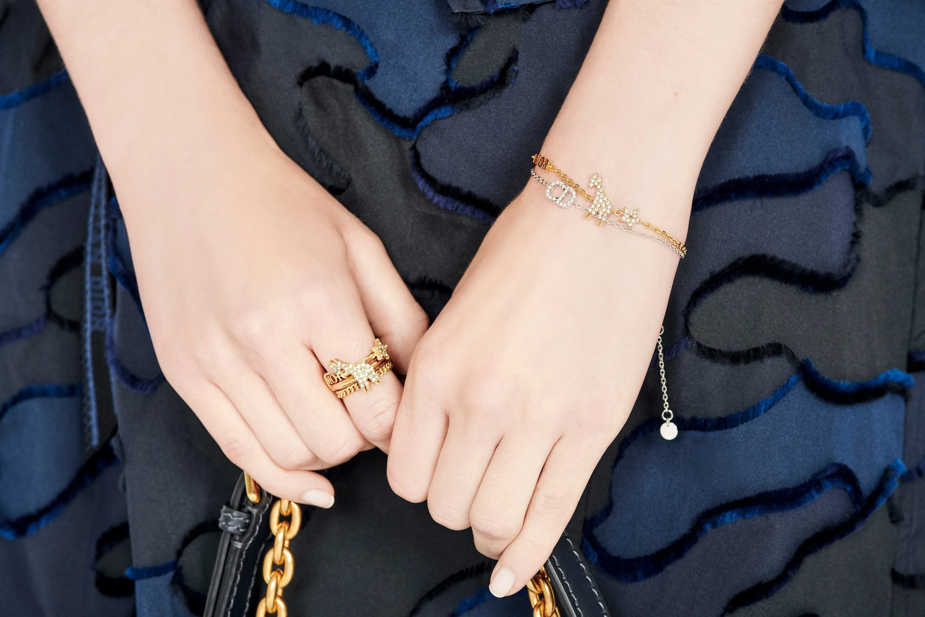 Clair D Lune Bracelet • Palladium-Finish Metal and White Crystals