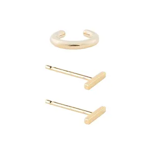 Classic Ear Cuff and Little Bar Studs