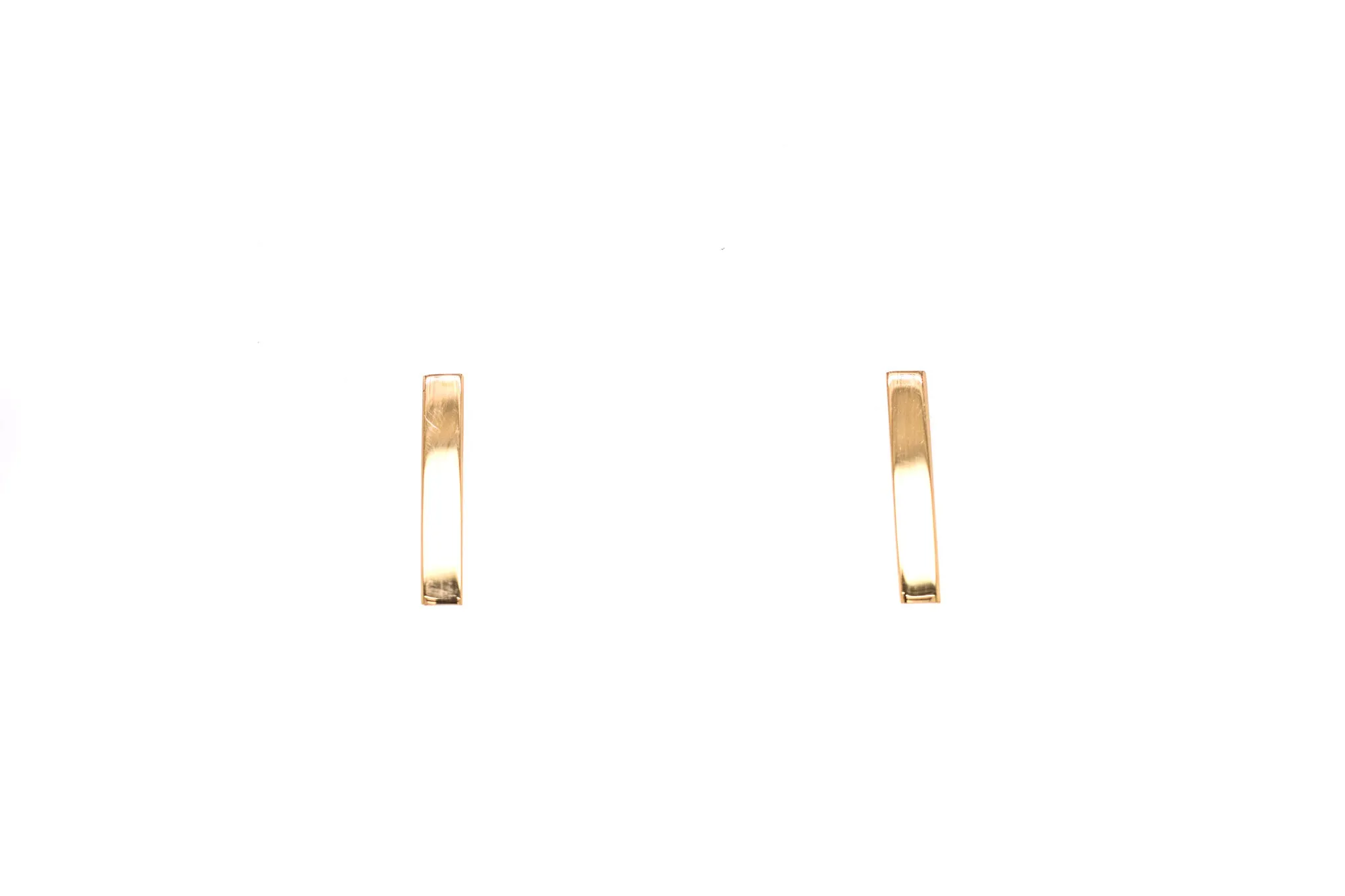 CLASSIC FLAT BAR YELLOW GOLD EARRINGS
