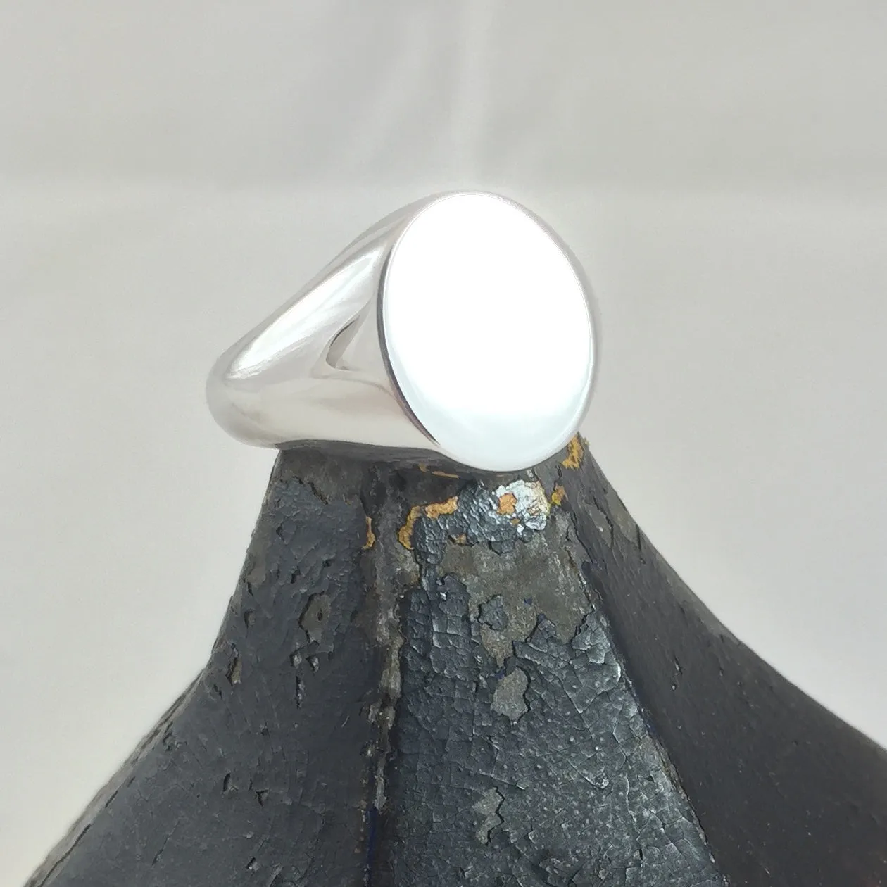 Classic Oval 13mm x 11mm - Sterling Silver Signet Ring