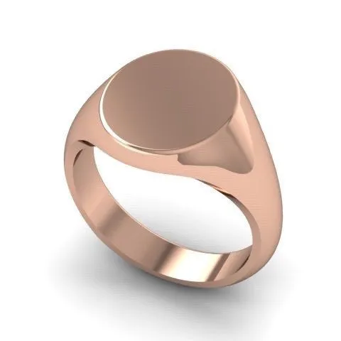 Classic Oval 16mm x 13mm - 9 Carat Rose Gold Signet Ring