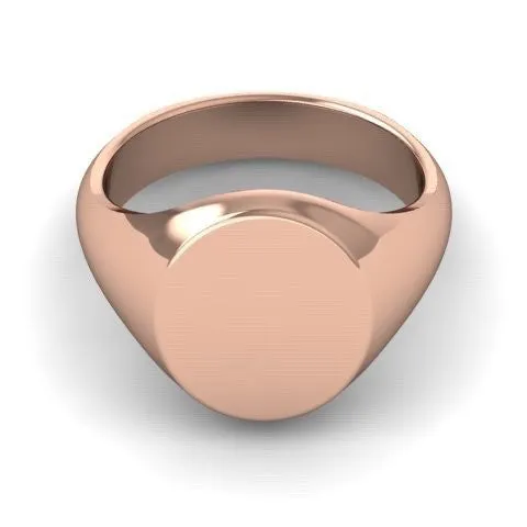 Classic Oval 16mm x 13mm - 9 Carat Rose Gold Signet Ring
