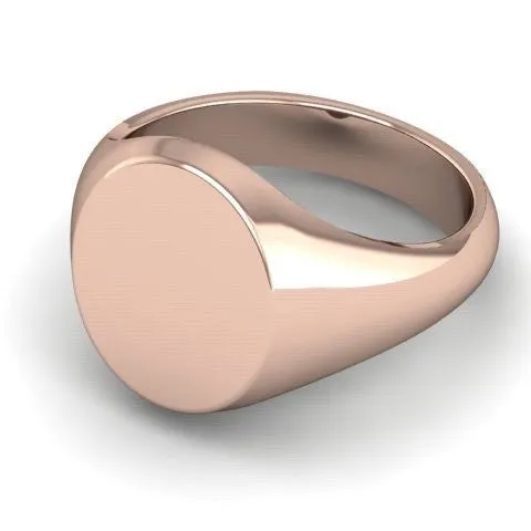 Classic Oval 16mm x 13mm - 9 Carat Rose Gold Signet Ring