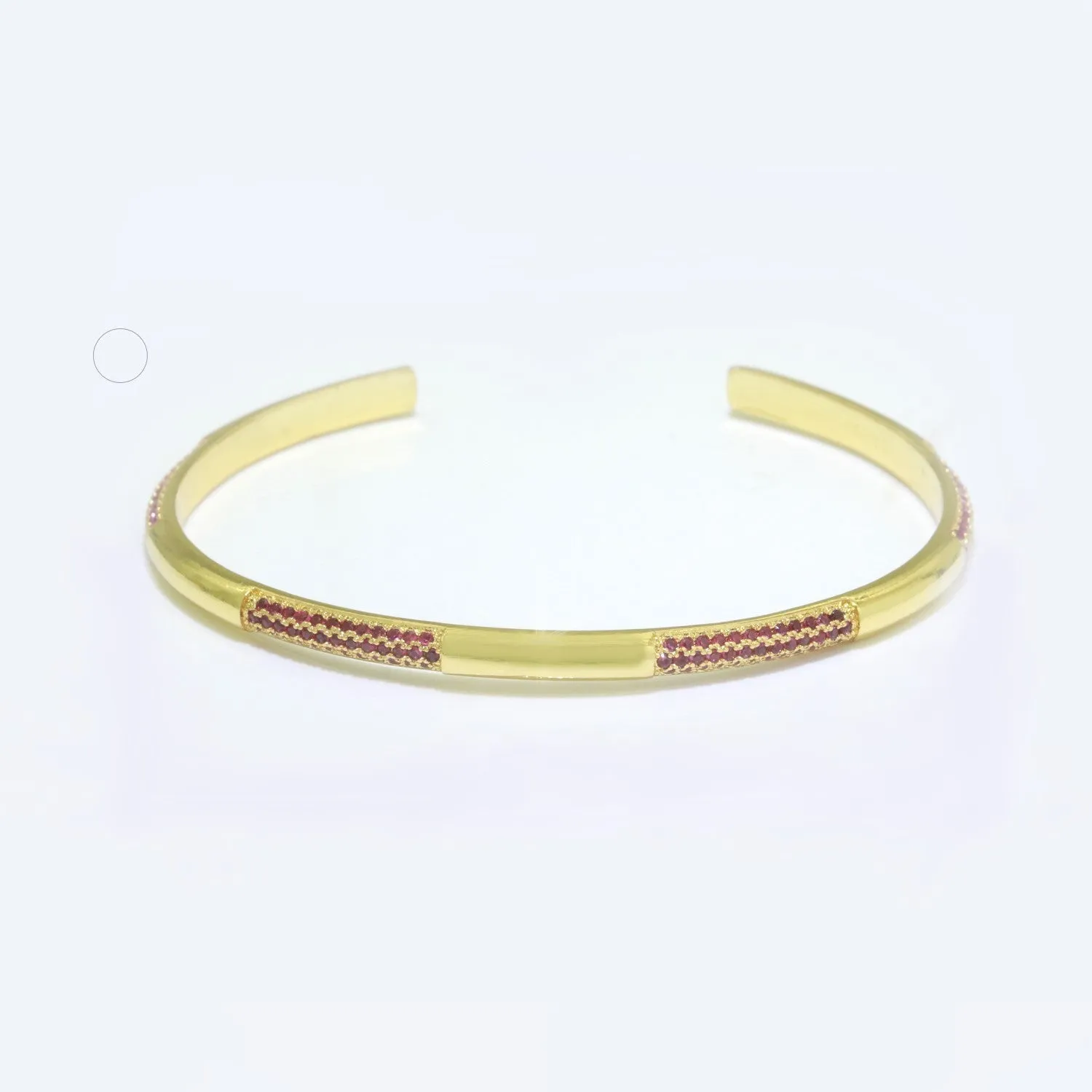 Clearance Pricing BLOWOUT Dainty gold bracelet, thin gold cuff, Pink CZ minimalist jewelry, layering jewelry, gift for her, delicate Bangle bracelet WA-184