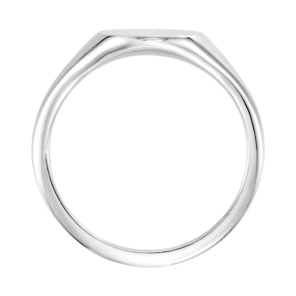 Continuum Sterling Silver 11x9mm Signet Ring, Size 7