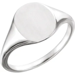 Continuum Sterling Silver 11x9mm Signet Ring, Size 7