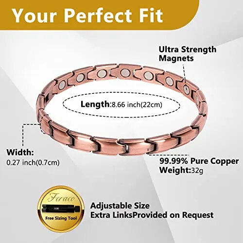 Copper Bracelet for Women Hand Forged 99.99%