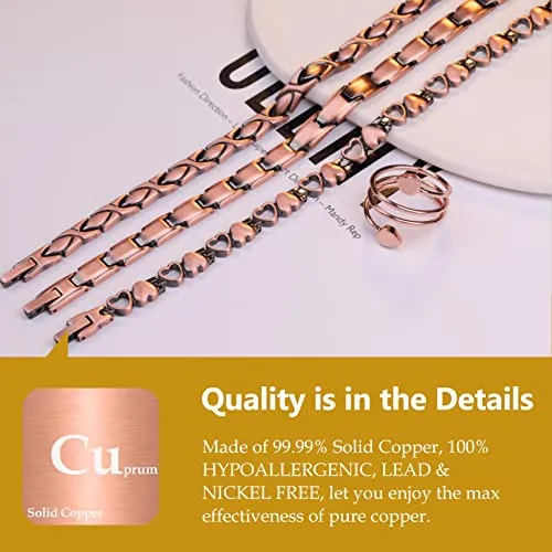 Copper Bracelet for Women Hand Forged 99.99%