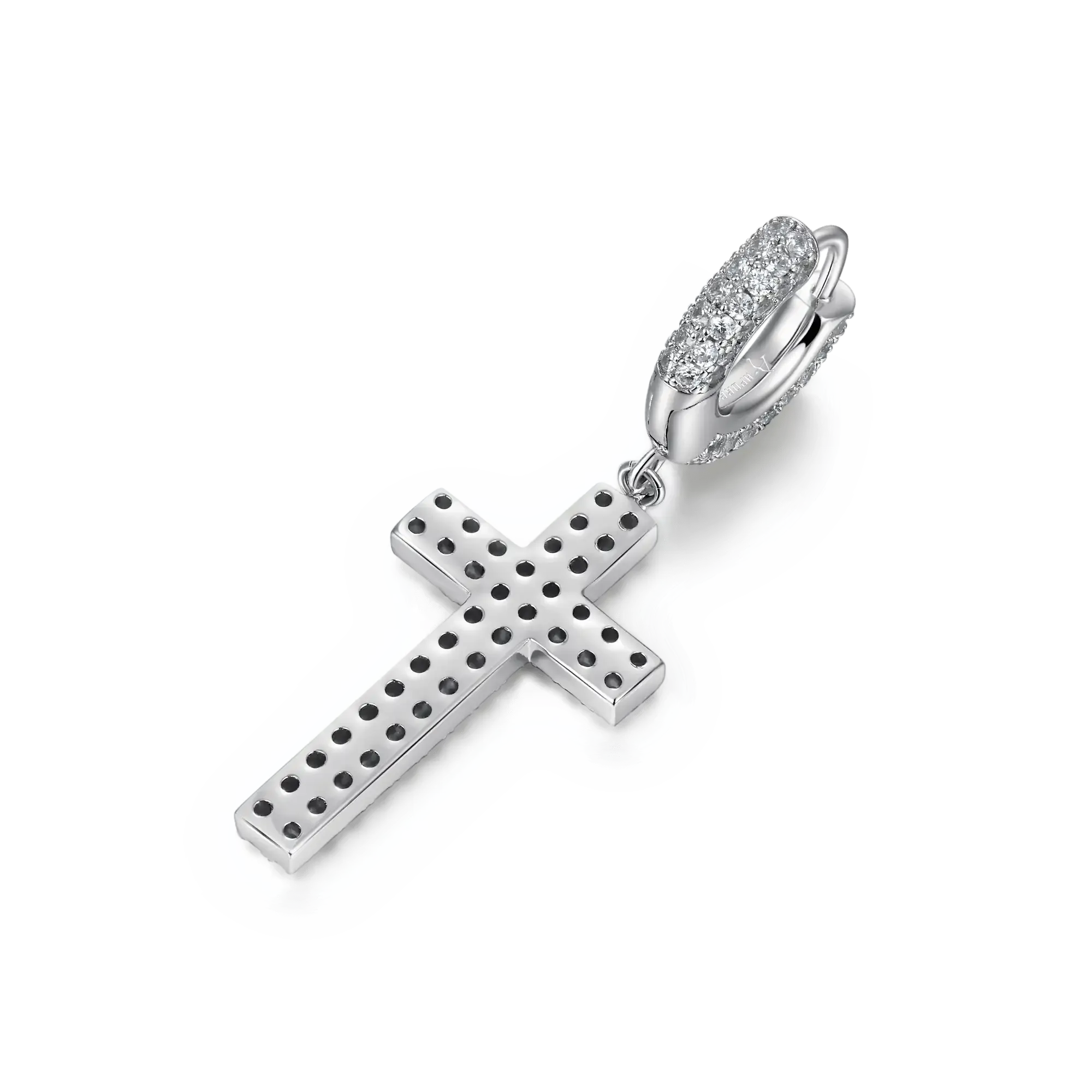 Cross Earring (with Two-Row Gems)