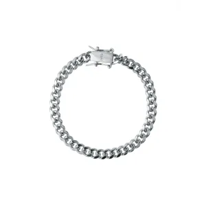 CUBAN CHAIN BRACELET THIN SILVER