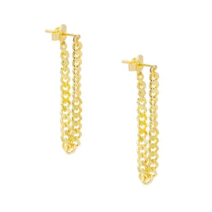 Cuban Link Drop Stud Earring