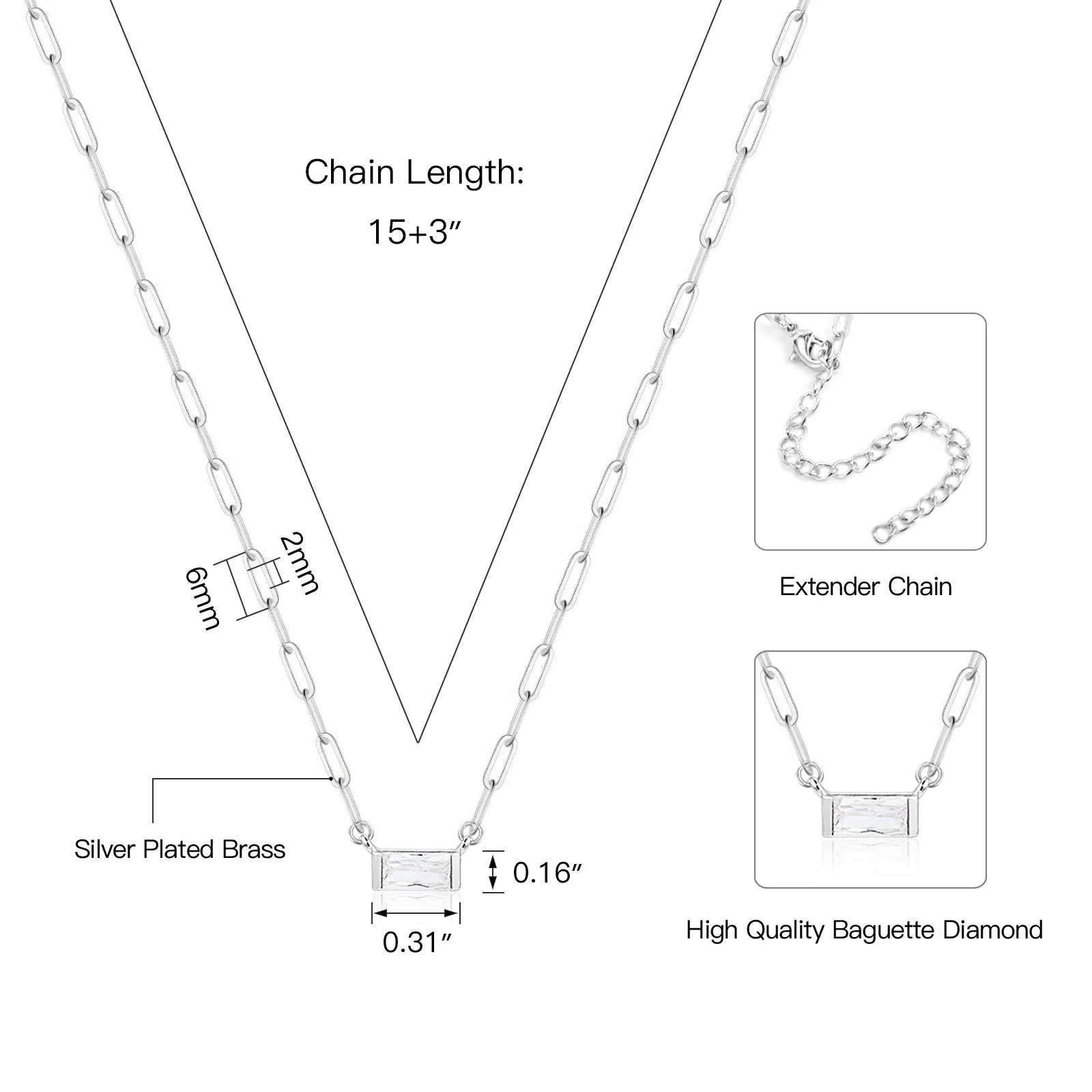 Cubic Zirconia Pendant Necklace