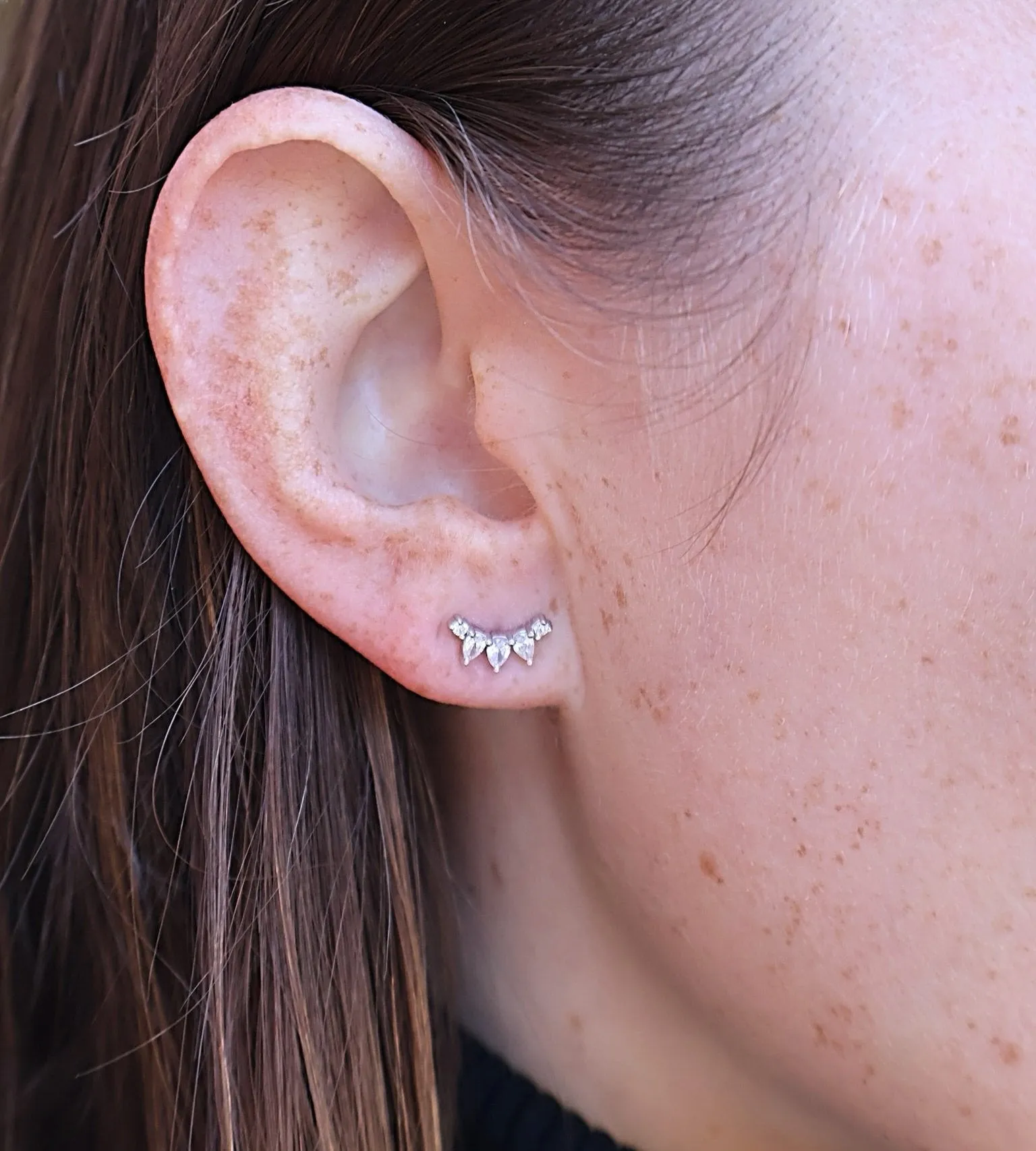 Curved Diamond Bar Stud