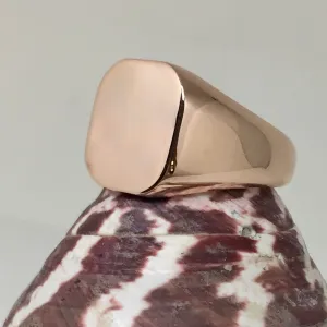Cushion 16mm x 16mm - 9 Carat Rose Gold Signet Ring
