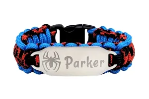 Custom 275 Paracord Bracelet with Engraved Name on Stainless Steel ID Tag – Great for Kids or Adults