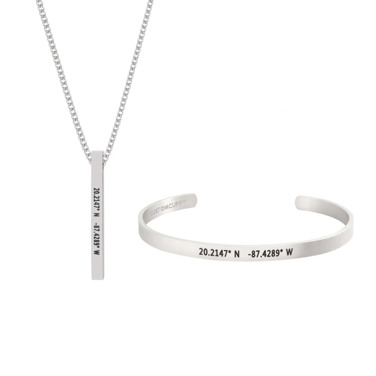 (CUSTOMCUFF)RED Cuff and Bar Necklace Bundle