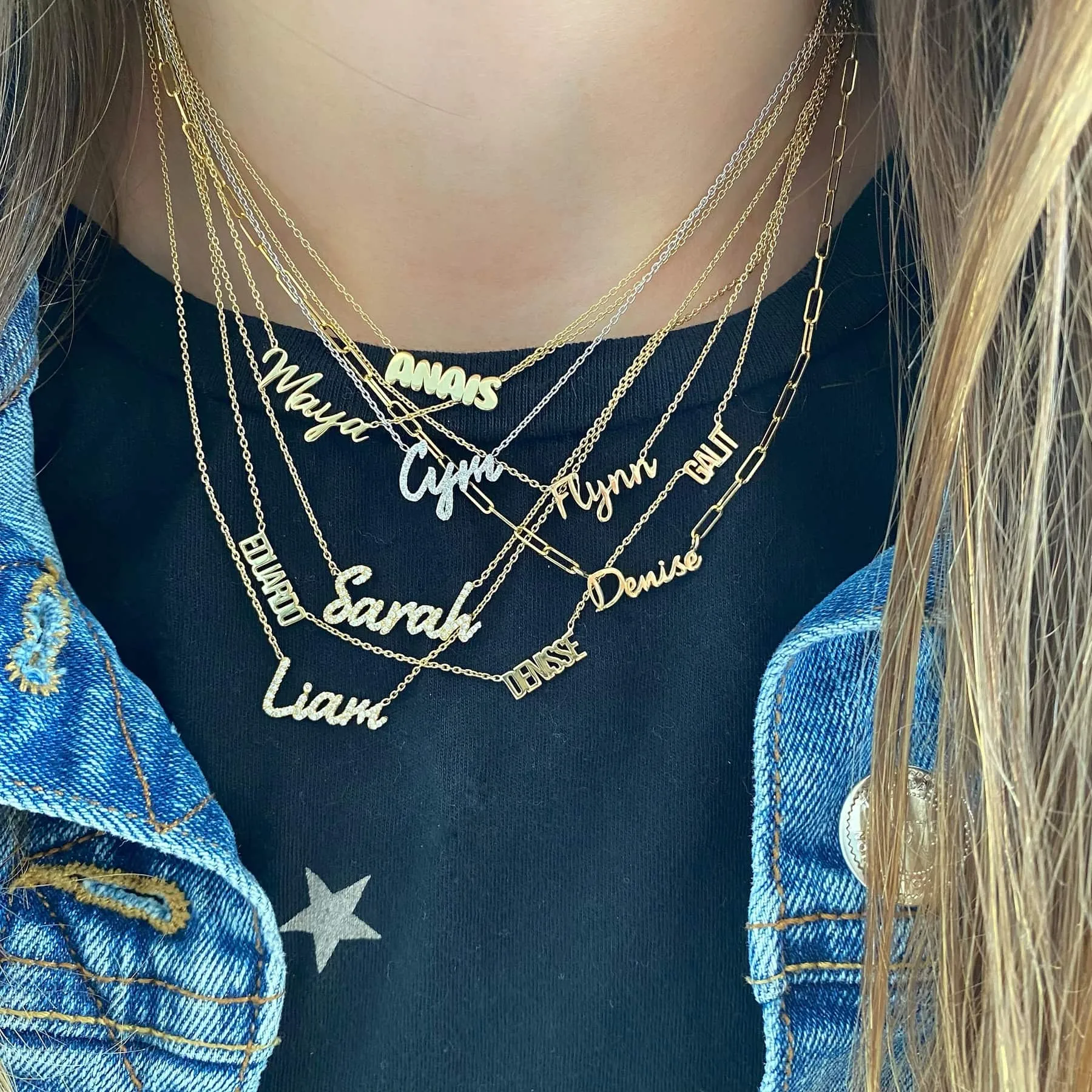Cutout Name Paperclip Necklace