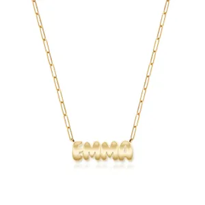 Cutout Name Paperclip Necklace