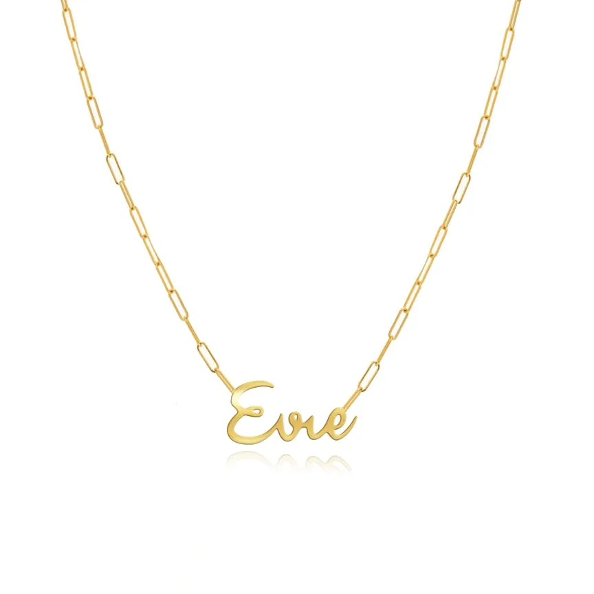Cutout Name Paperclip Necklace