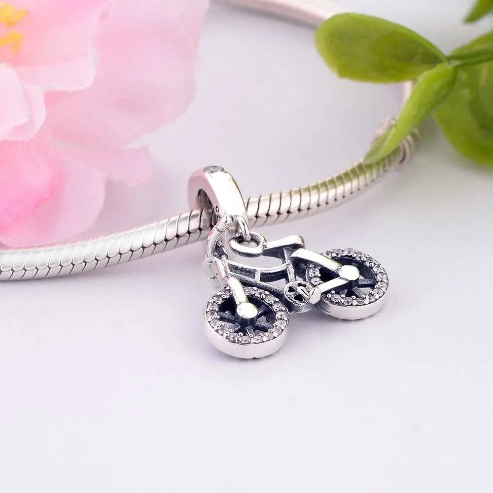 Cycolinks 925 Sterling Silver Bicycle Pendant Charm