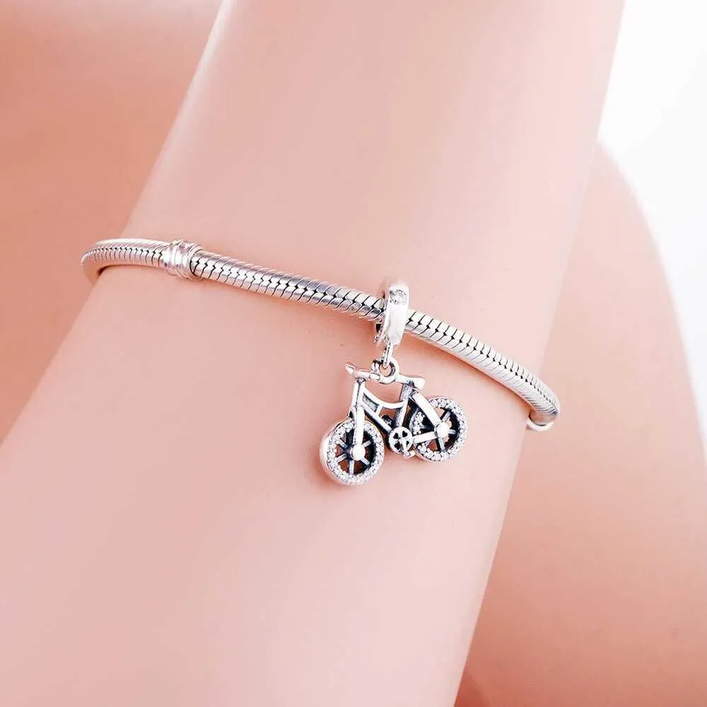 Cycolinks 925 Sterling Silver Bicycle Pendant Charm