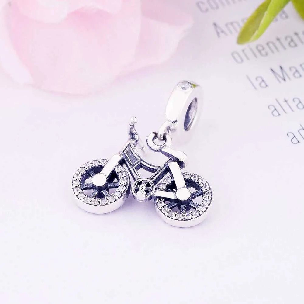Cycolinks 925 Sterling Silver Bicycle Pendant Charm