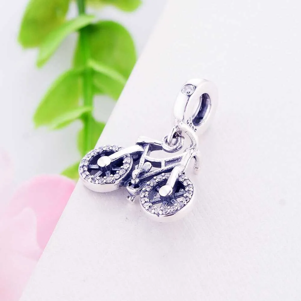 Cycolinks 925 Sterling Silver Bicycle Pendant Charm