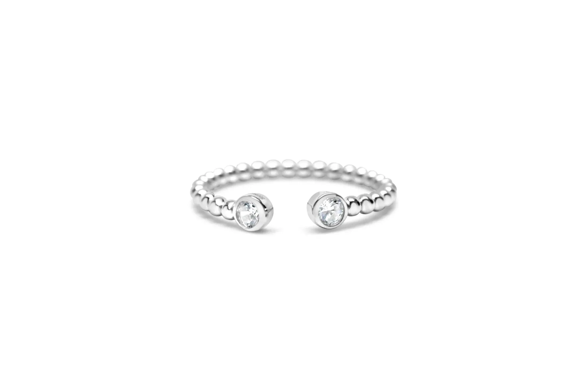 CZ Bezel Droplet Wire Ring