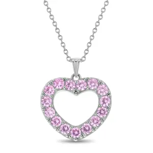 CZ Open Heart Kids / Children's / Girls Pendant/Necklace - Sterling Silver