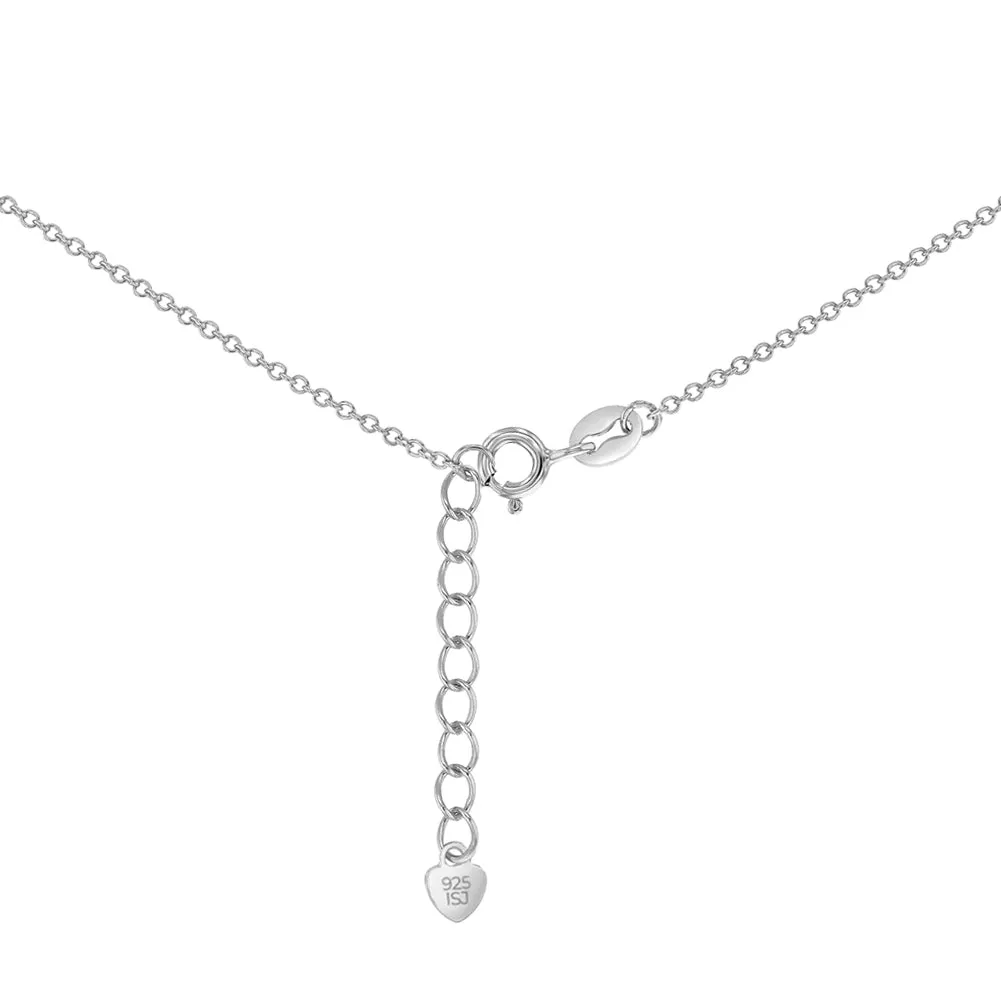 CZ Open Heart Kids / Children's / Girls Pendant/Necklace - Sterling Silver