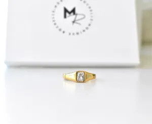 CZ Signet Ring