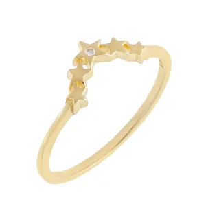 CZ Stars Ring 14K
