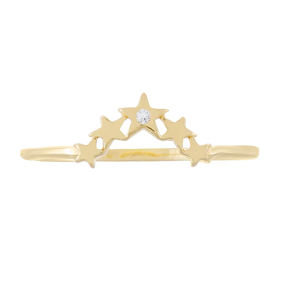 CZ Stars Ring 14K