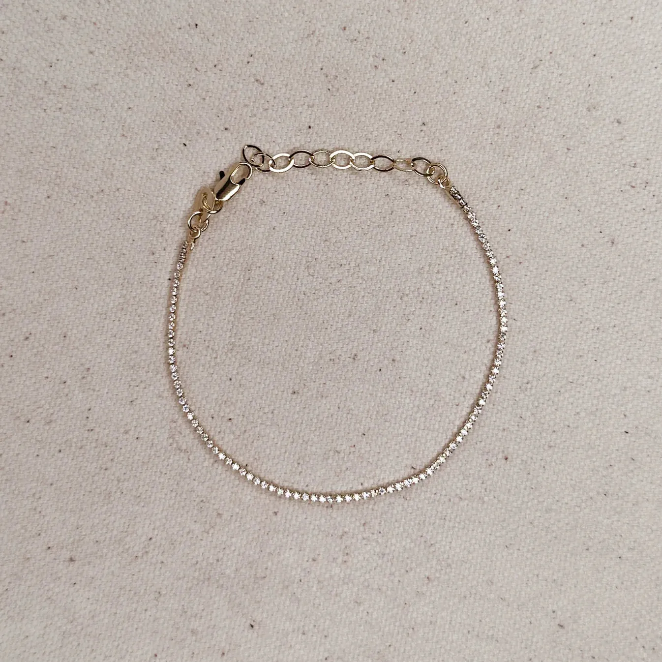 Cz Tennis Bracelet - Thin