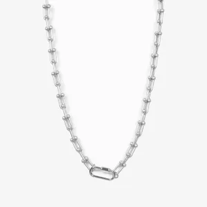 D-Shackle Link Necklace - Silver