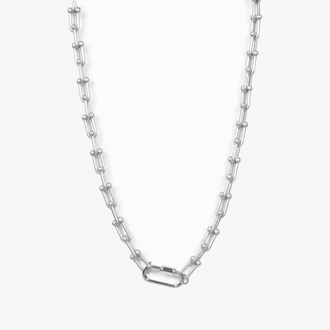 D-Shackle Link Necklace - Silver