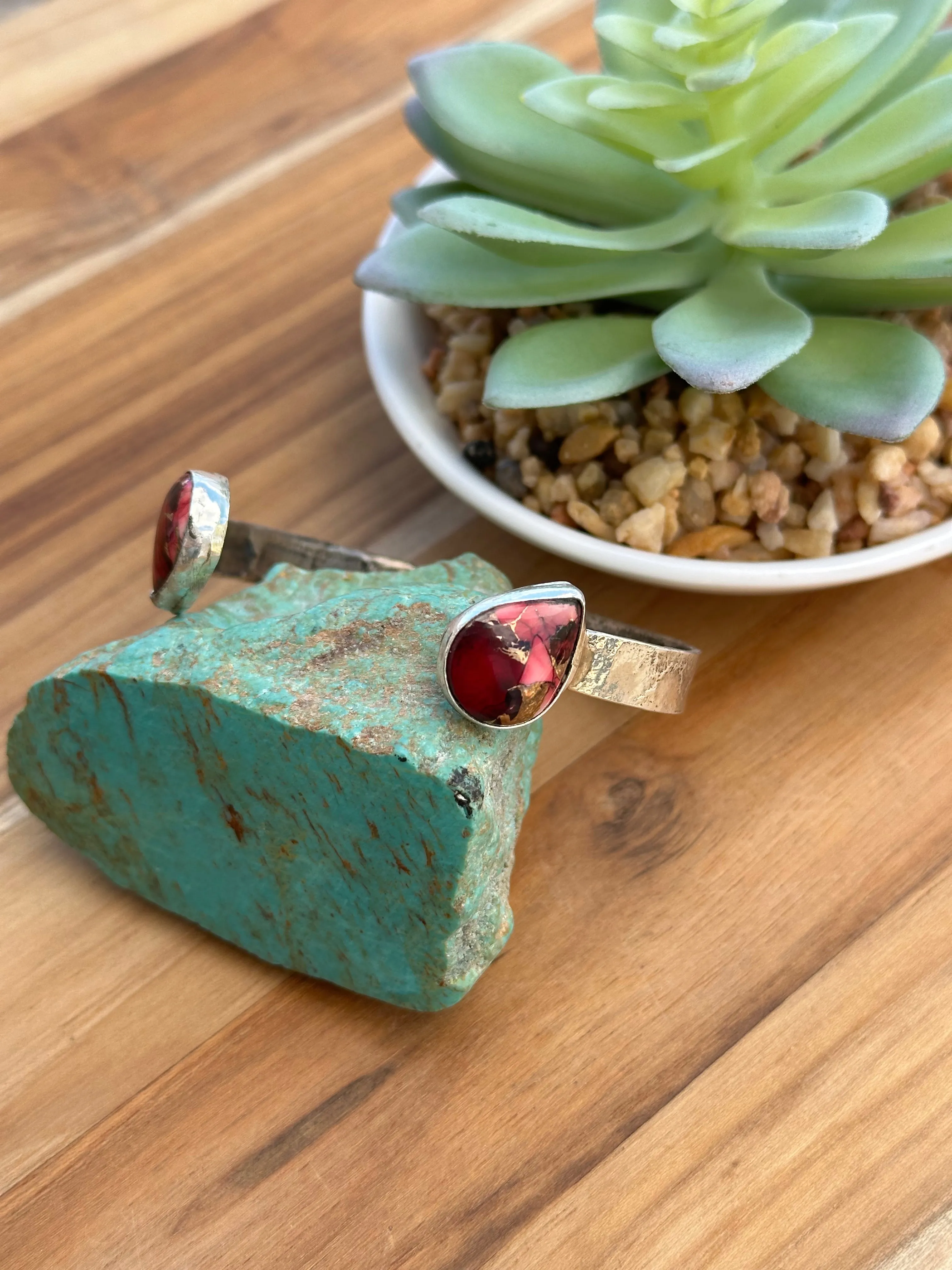 Dahlia Rose 2 Stone Open Cuff