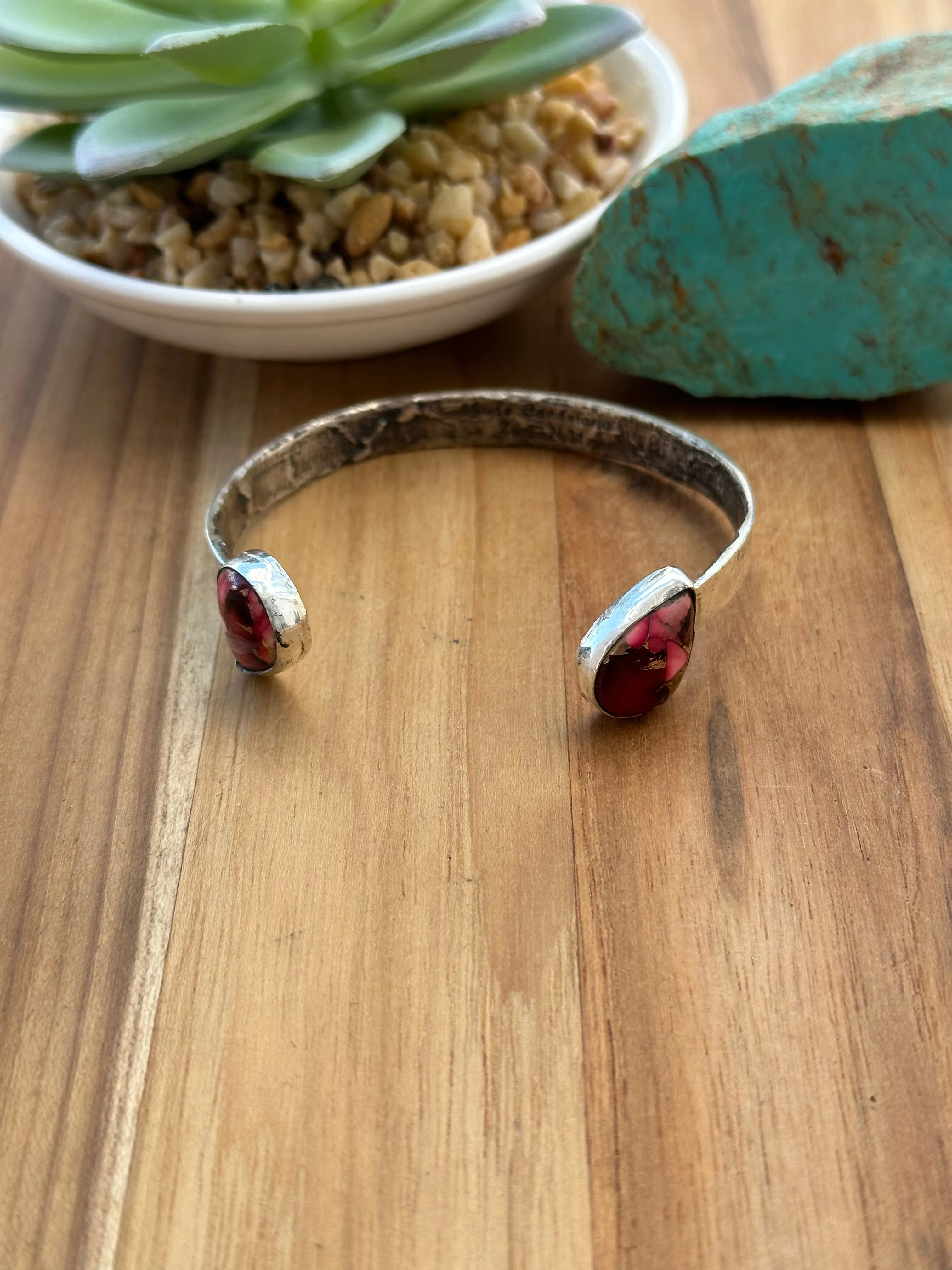 Dahlia Rose 2 Stone Open Cuff