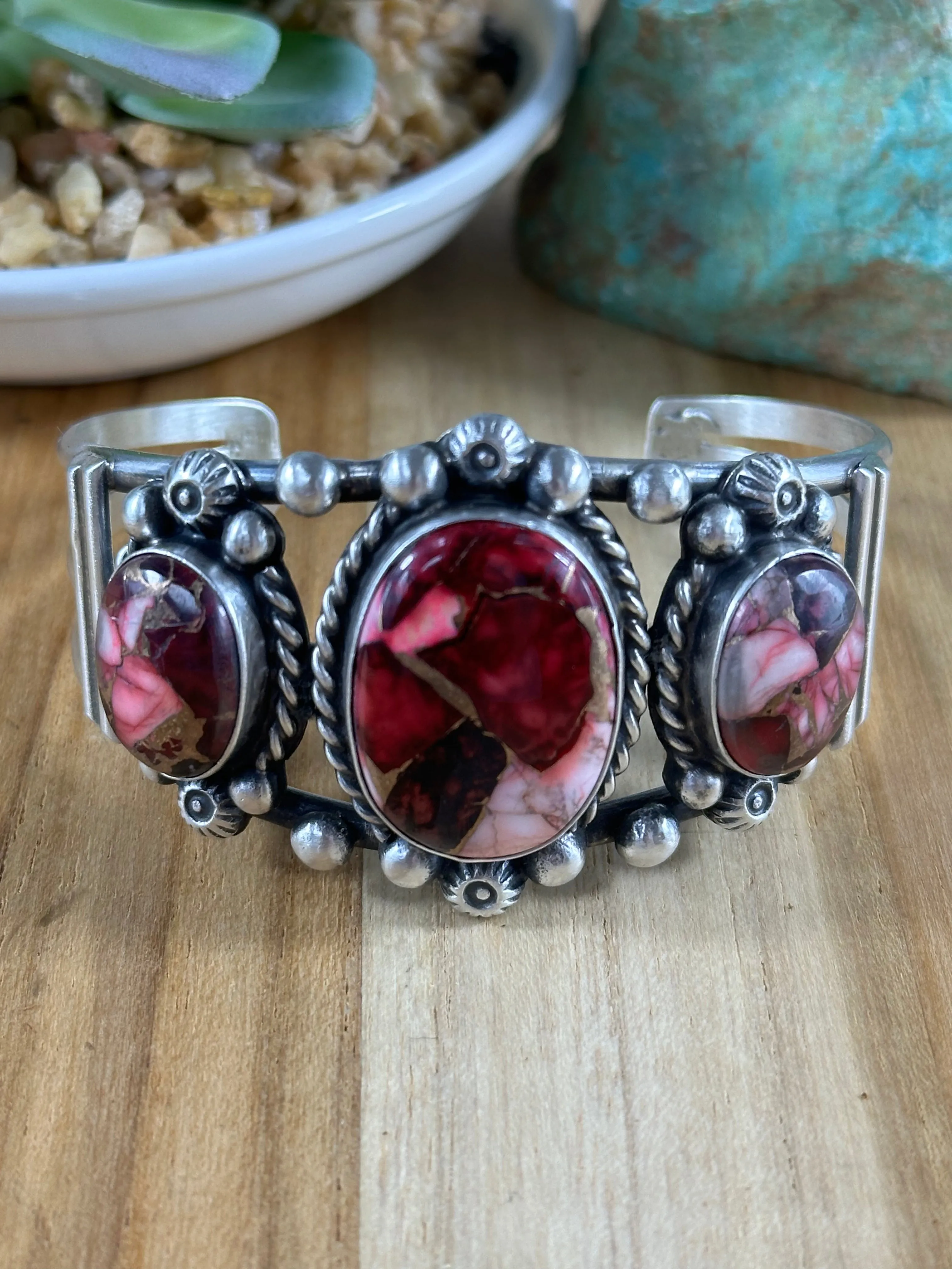 Dahlia Rose Stones Cuff