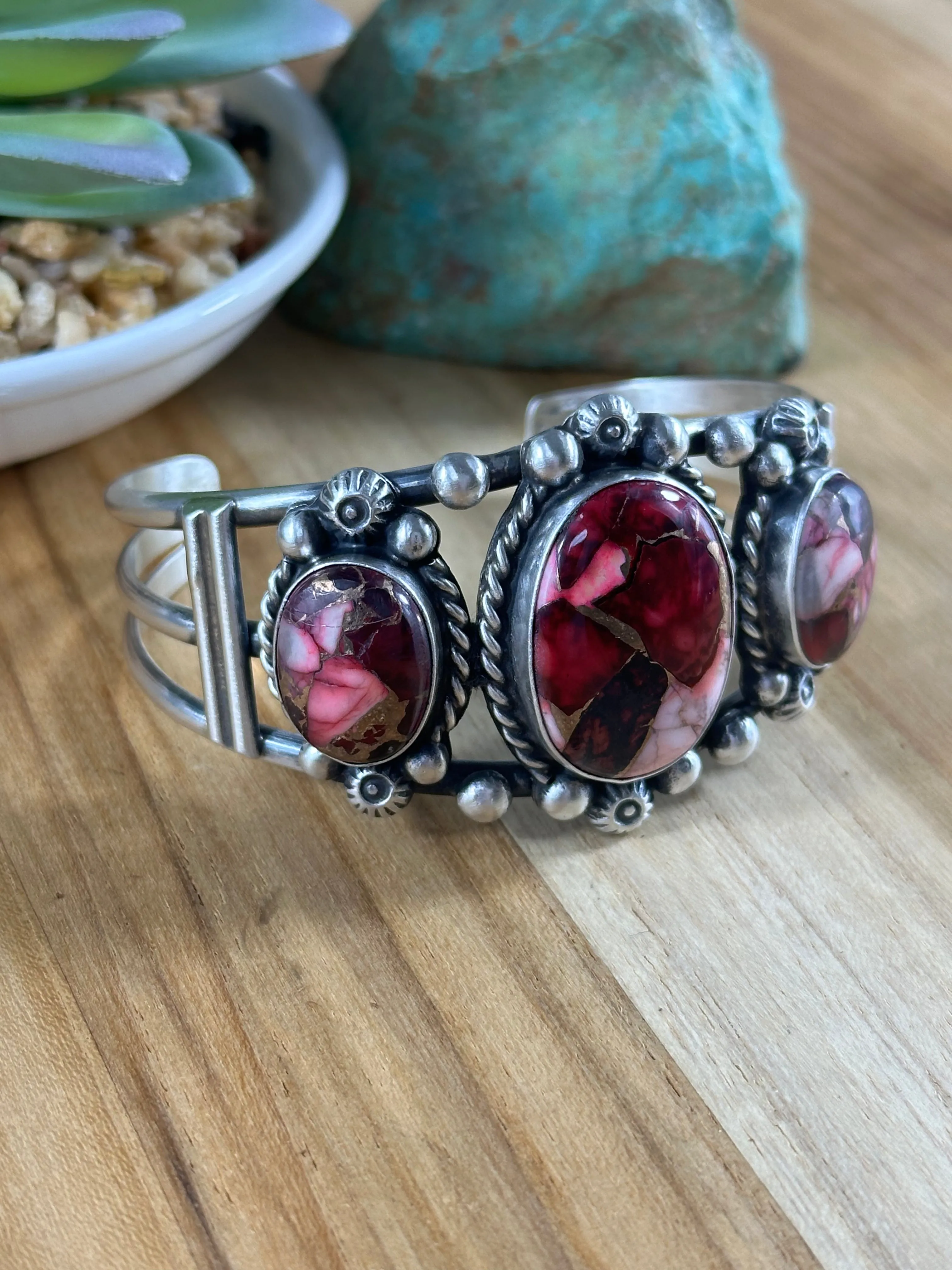 Dahlia Rose Stones Cuff