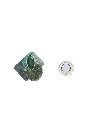 Daisy Magnetic Brooch in Green